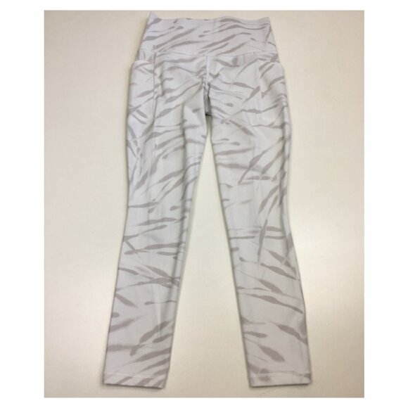 ATHLETA White Gray Printed Salutation Stash Pocket II 7/8 Tight Legging - Picture 1 of 10